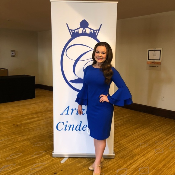 Calvin Klein Royal Blue Long Sleeve Dress - Picture 1 of 2